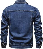 Men's Denim Jacket Vintage-Inspired Jean Jacket with Multiple Pockets - Cotton Blend, Machine Washable - Image 2