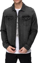 Men’s Rugged Wear Button Down Denim Jacket Fashion, Classic Long Sve Jean Jacket