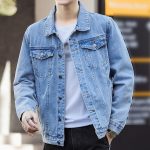 Mens Classic Lapel Jean Jacket Casual Slim Fit Trucker Cowboy Coat Pocket Casual Front Denim Men Jackets - Image 2